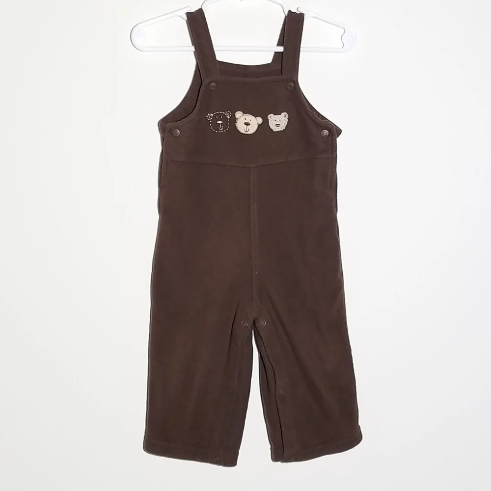 Carter's Fleece Bear Overalls 9m